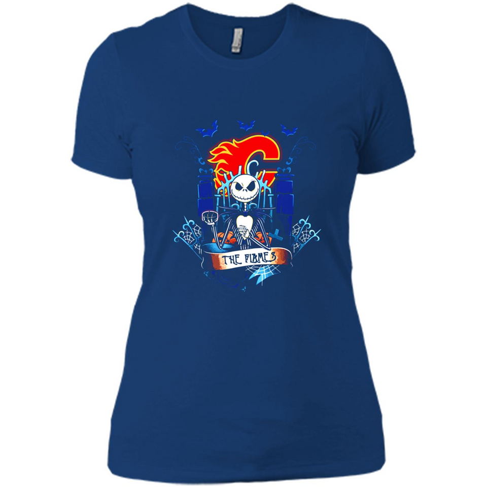 Calgary Flames Halloween The Nightmare Before Christmas - Ladies' Boyfriend T-Shirt