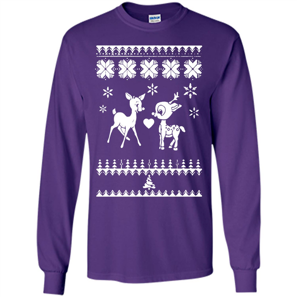 Rudolph and Clarice Ugly Christmas Sweater - Long Sleeve T-Shirt