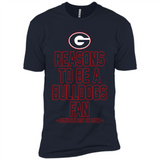 Reasons to be a Georgia Bulldogs Fan Complete List on Back - Premium Short Sleeve T-Shirt